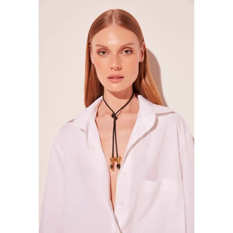 Colar Chocker Acessorios Reluzentes PRETO/BLACK U/ONE SIZE