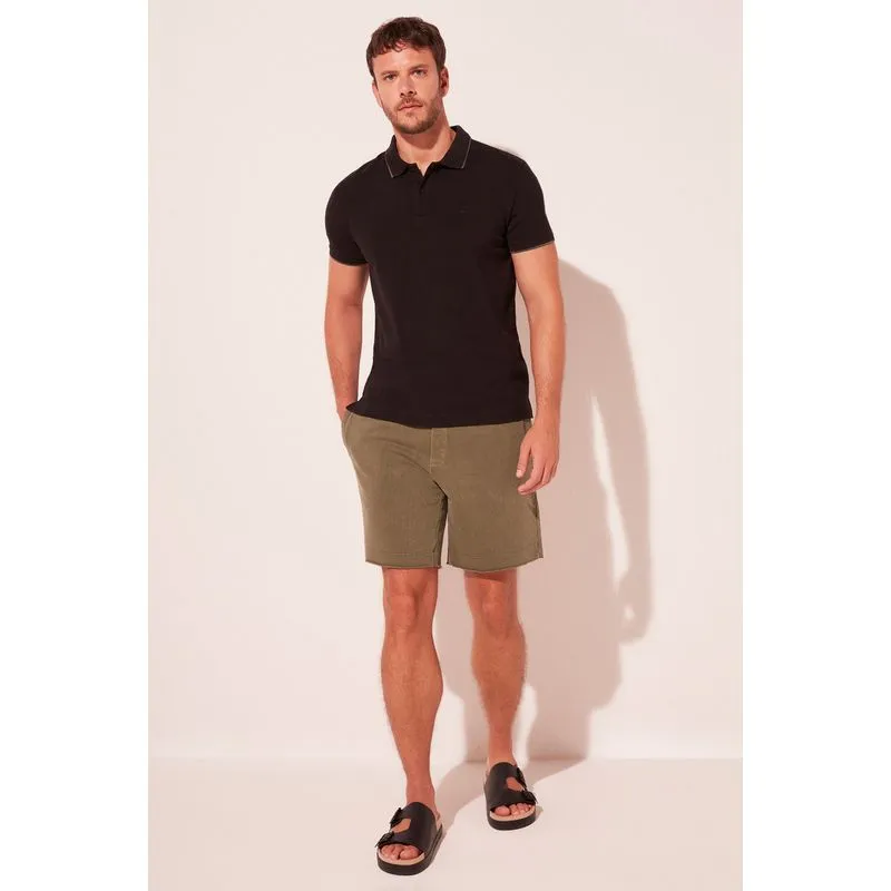 Camisa Polo Folhagem Noite PRETO/BLACK M/M