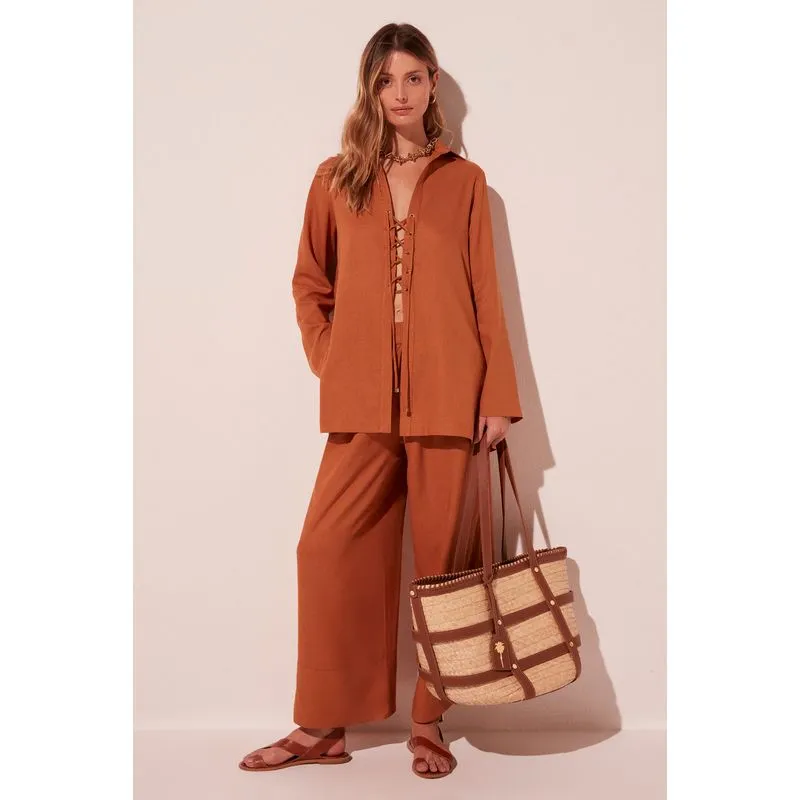 Camisa Manga Longa Canela MARROM/BROWN PP/XS