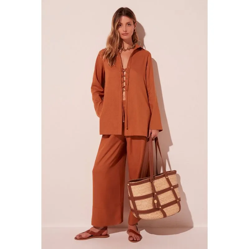 Camisa Manga Longa Canela MARROM/BROWN GG/XL