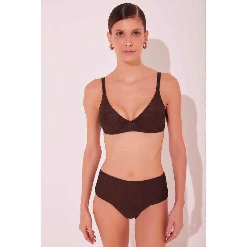 Biquíni Sutiã Alça Damasco Marrom MARROM/BROWN GG/XL