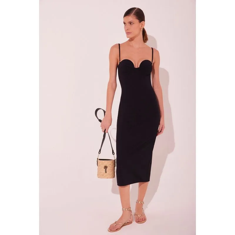 Vestido Midi Cestaria PRETO/BLACK M/M