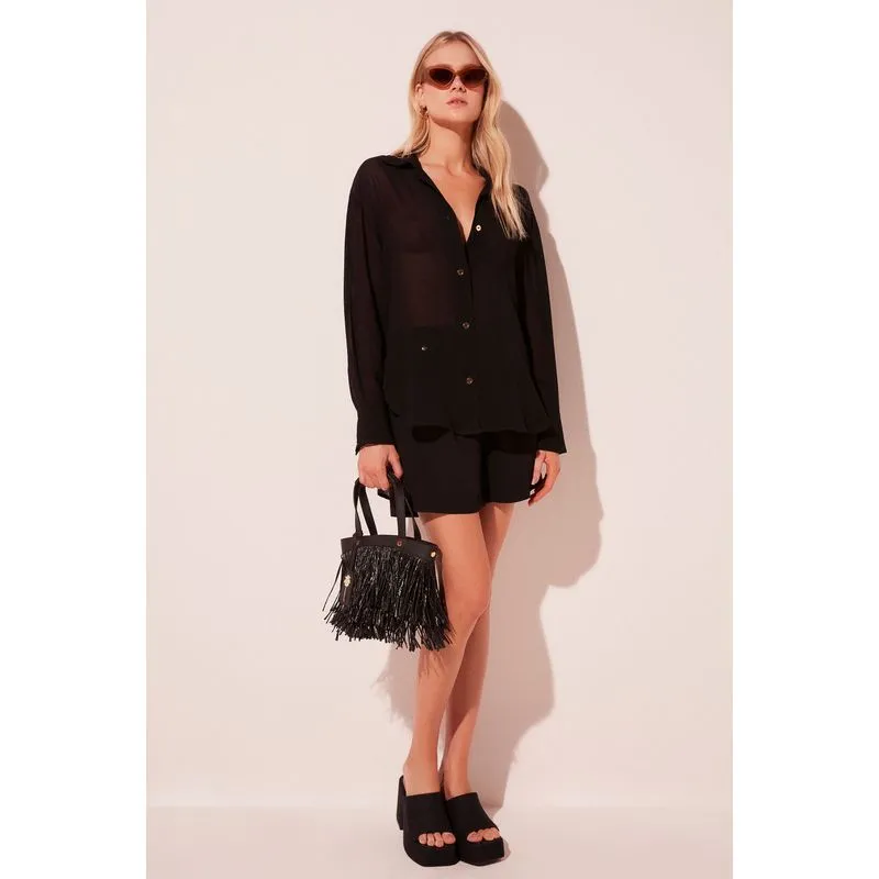 Camisa Manga Longa Citrus Preto PRETO/BLACK PP/XS