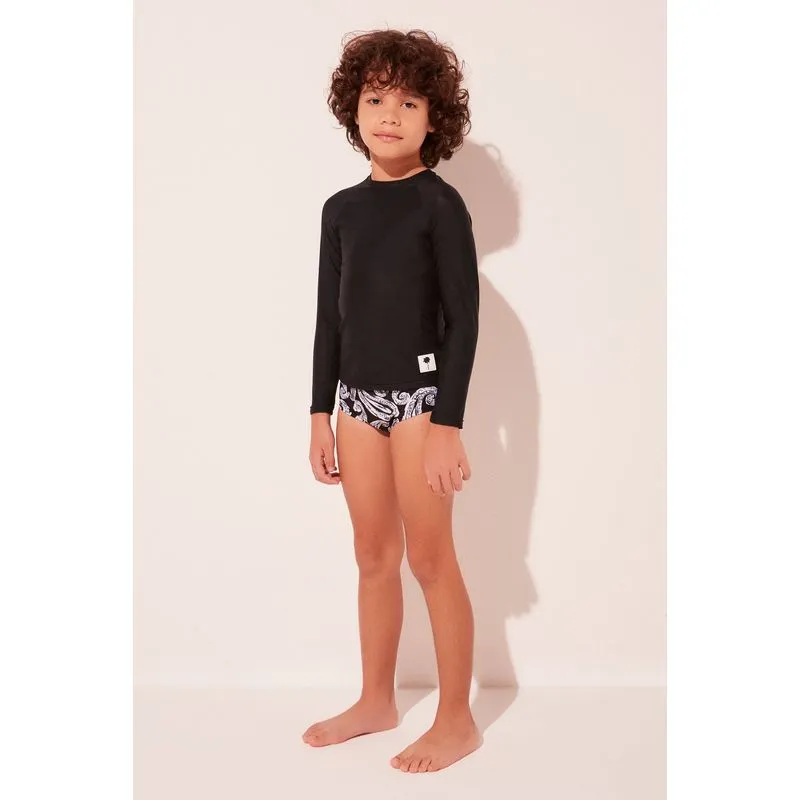 Camiseta Inf Manga Longa Lótus PRETO/BLACK 1 A 2
