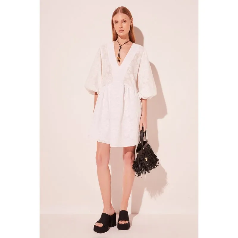 Vestido Curto Orquidea Off White OFF WHITE/OFF WHITE G/L