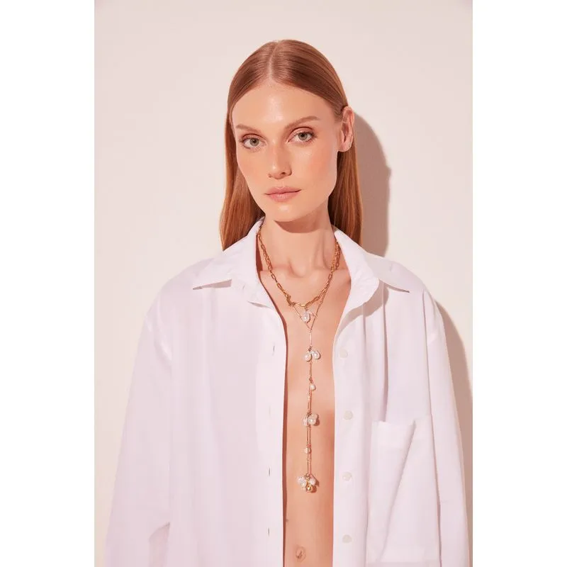 Colar Longo Acessórios Resplandecer OFF WHITE/OFF WHITE U/ONE SI