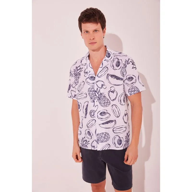 Camisa Manga Curta Frutas Outline OFF WHITE/OFF WHITE GG/XL
