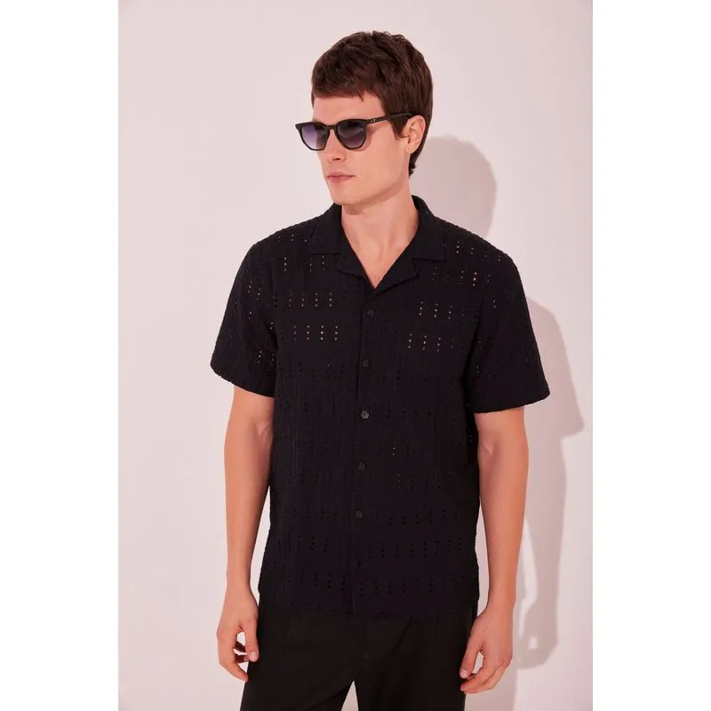 Camisa Manga Curta Noite PRETO/BLACK P/S