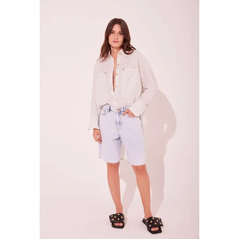 Bermuda Jeans Risca Azul AZUL/BLUE 38