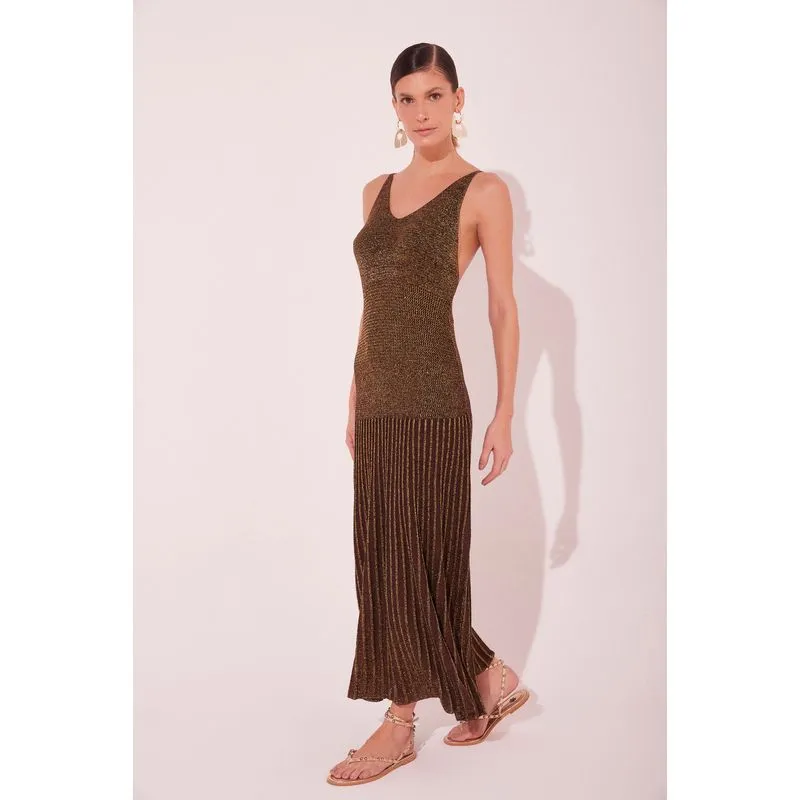 Vestido Midi Reluz Dourado DOURADO/GOLDEN G/L