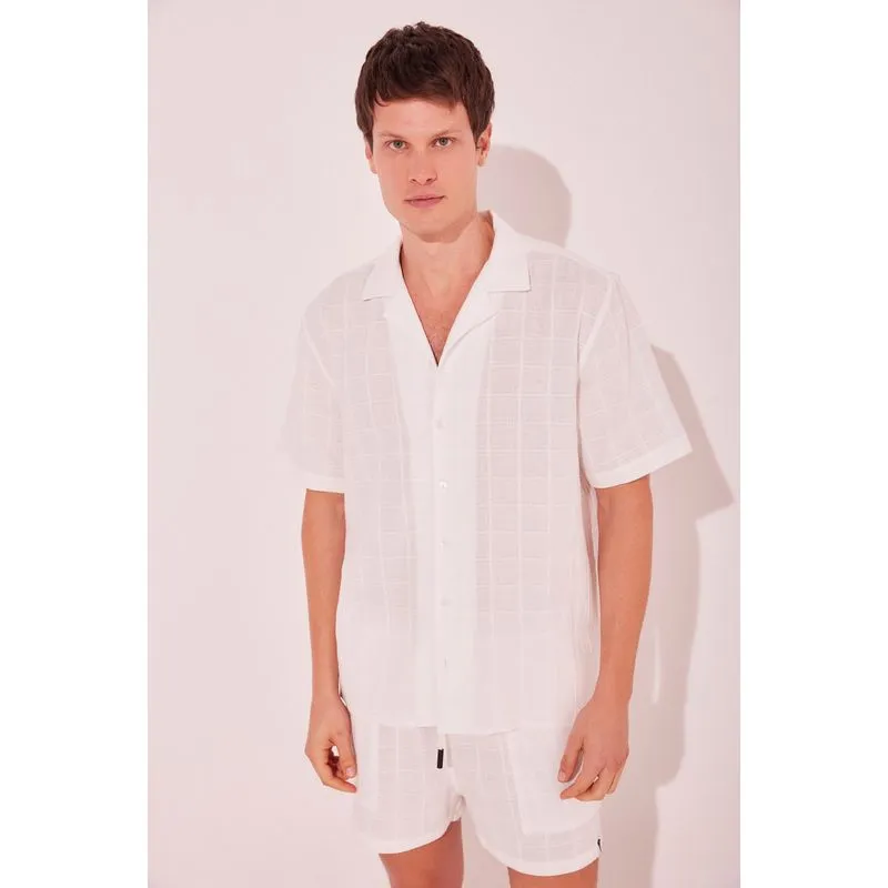 Camisa Manga Curta Alvorecer OFF WHITE/OFF WHITE PP/XS