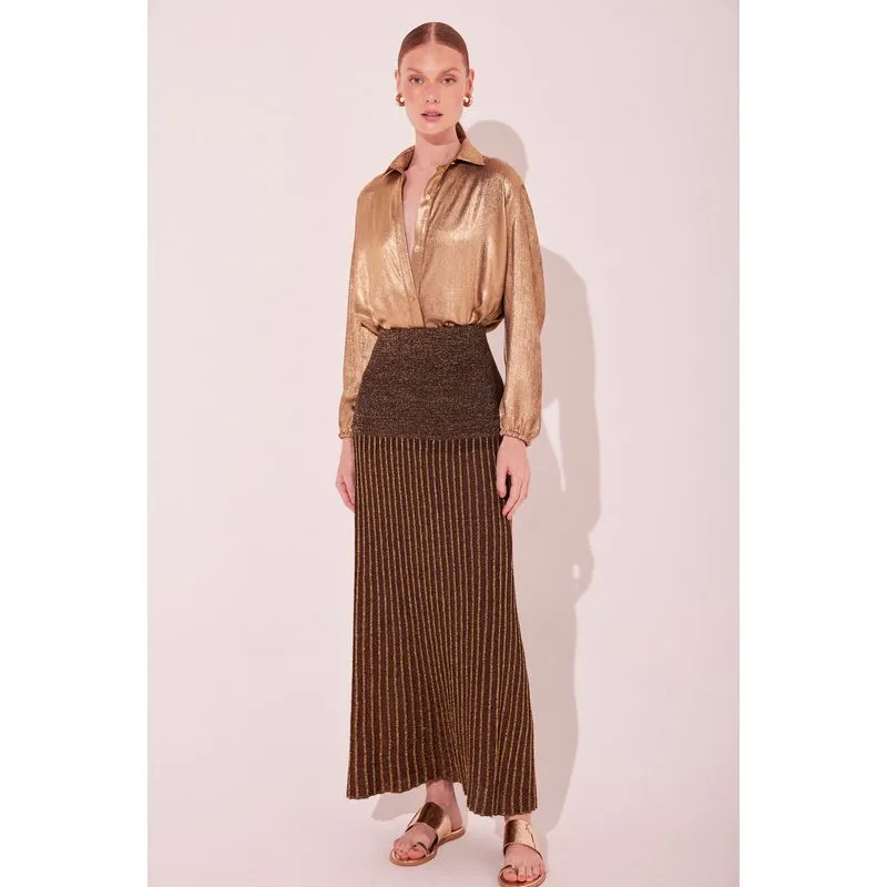 Saia Midi Reluz Dourado DOURADO/GOLDEN PP/XS
