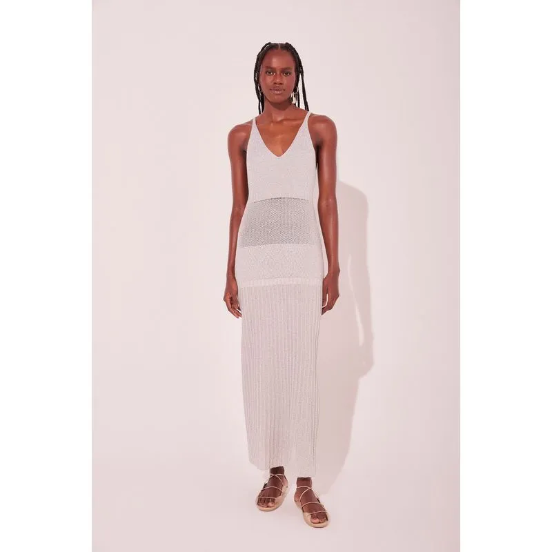 Vestido Midi Reluz Prata PRATA/SILVER GG/XL