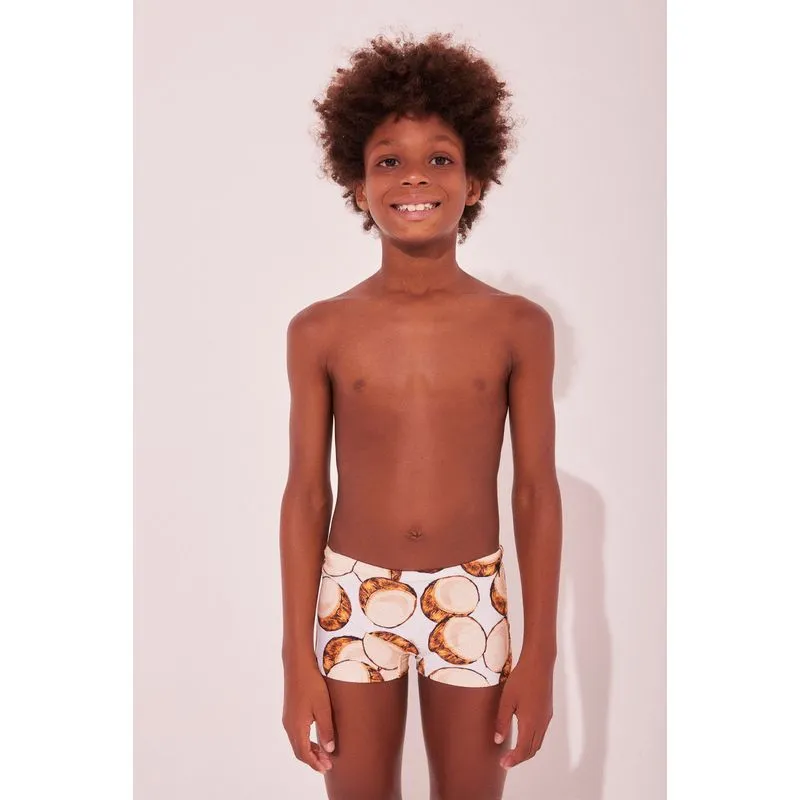 Sunga Infantil Boxer Cocos BEGE/BEIGE 6 A 7