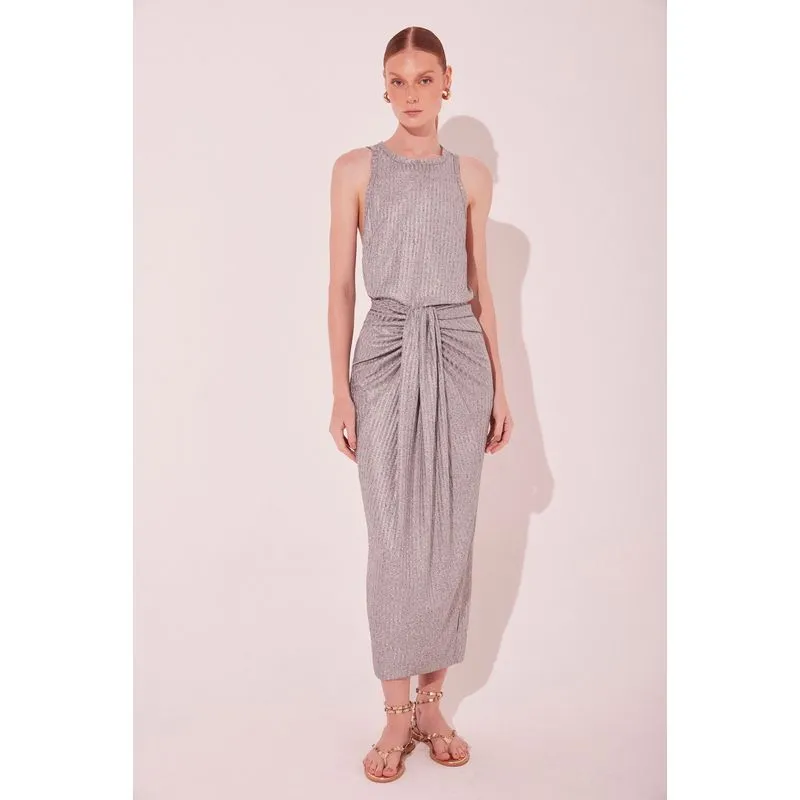 Saia Midi Metalizado Prata PRATA/SILVER PP/XS