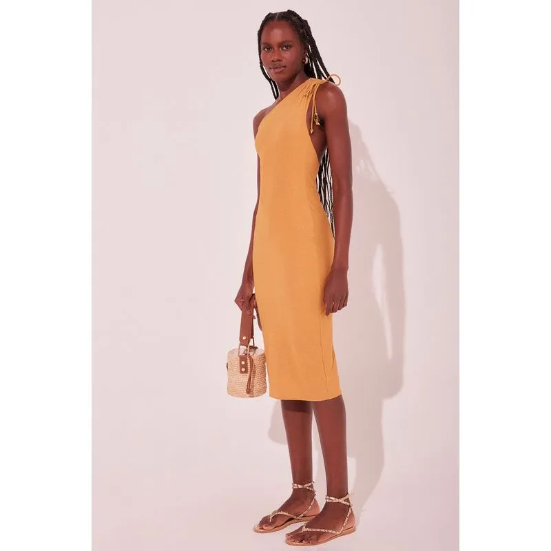 Vestido Midi Damasco Laranja LARANJA/ORANGE GG/XL