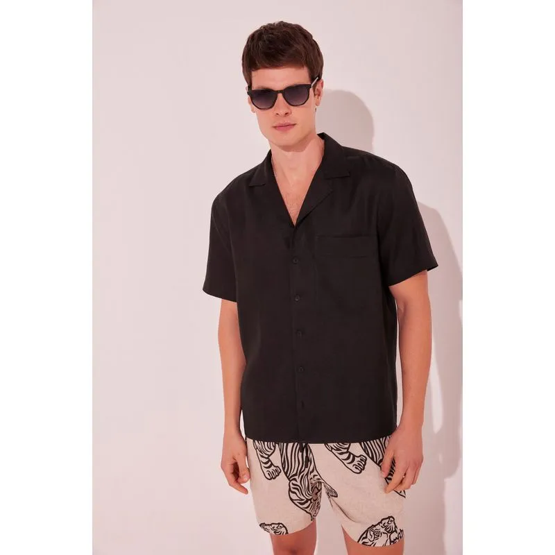 Camisa Manga Curta Noite PRETO/BLACK PP/XS