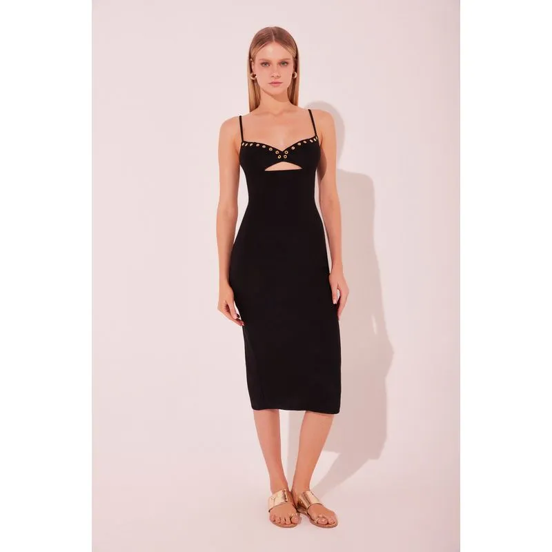 Vestido Midi Ilhos PRETO/BLACK G/L