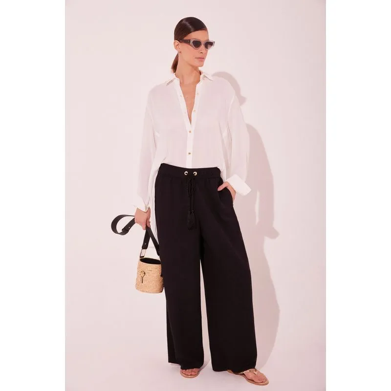Calça Pantalona Praia Preto PRETO/BLACK G/L