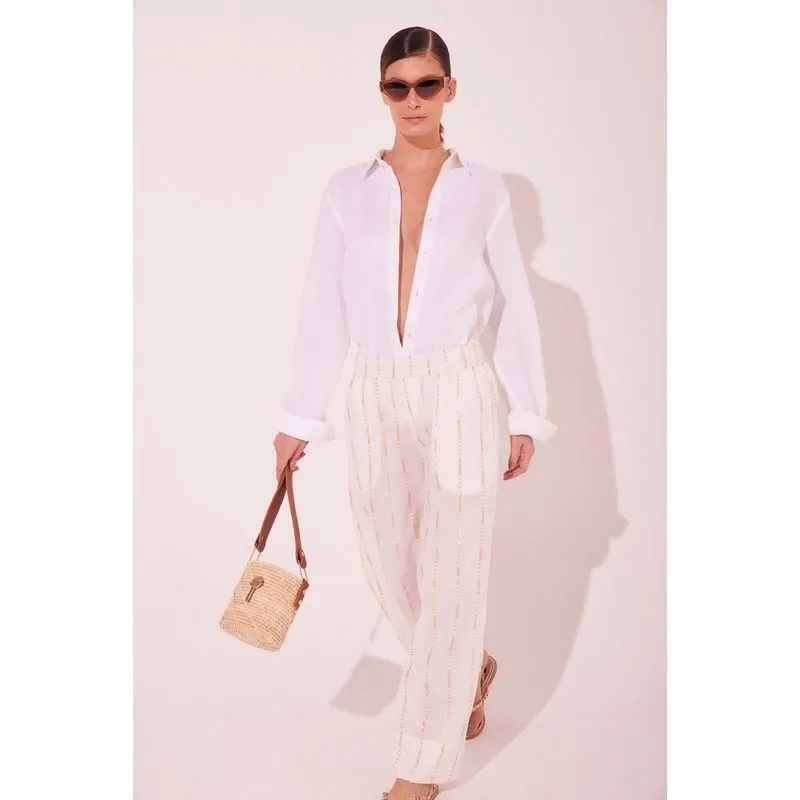 Calça Reta Leveza Off White OFF WHITE/OFF WHITE PP/XS