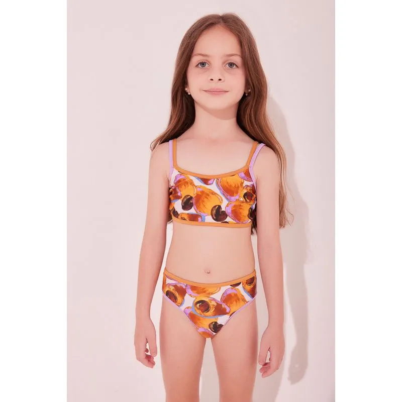 Biquíni Infantil Camiseta Caju LARANJA/ORANGE 2 A 3