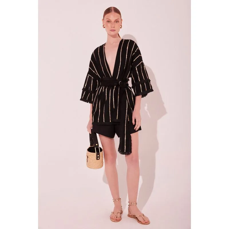Capa Kimono Curto Leveza Preto PRETO/BLACK M/M