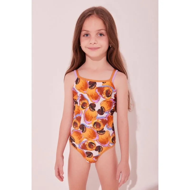 Maiô Infantil Camiseta Caju LARANJA/ORANGE 2 A 3