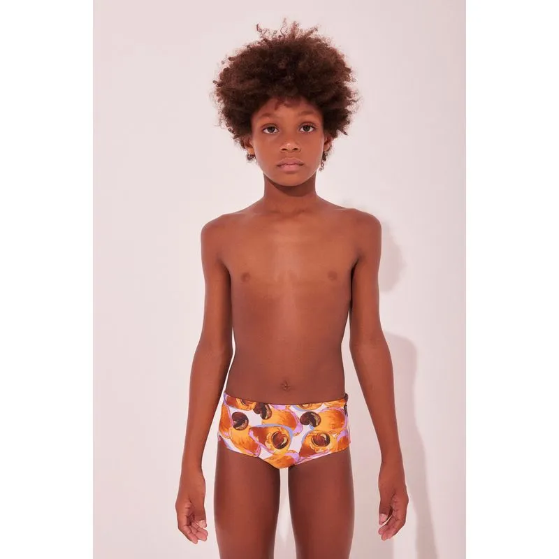 Sunga Infantil Larga Caju LARANJA/ORANGE 10 A 11
