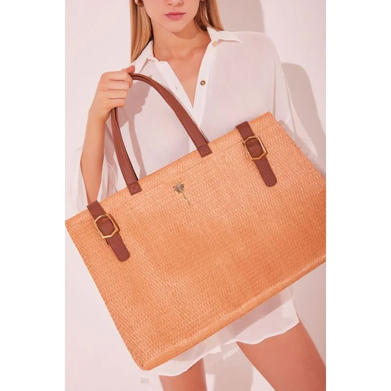 Bolsa Tote Aacessórios Rústicos MARROM/BROWN U/ONE SIZE