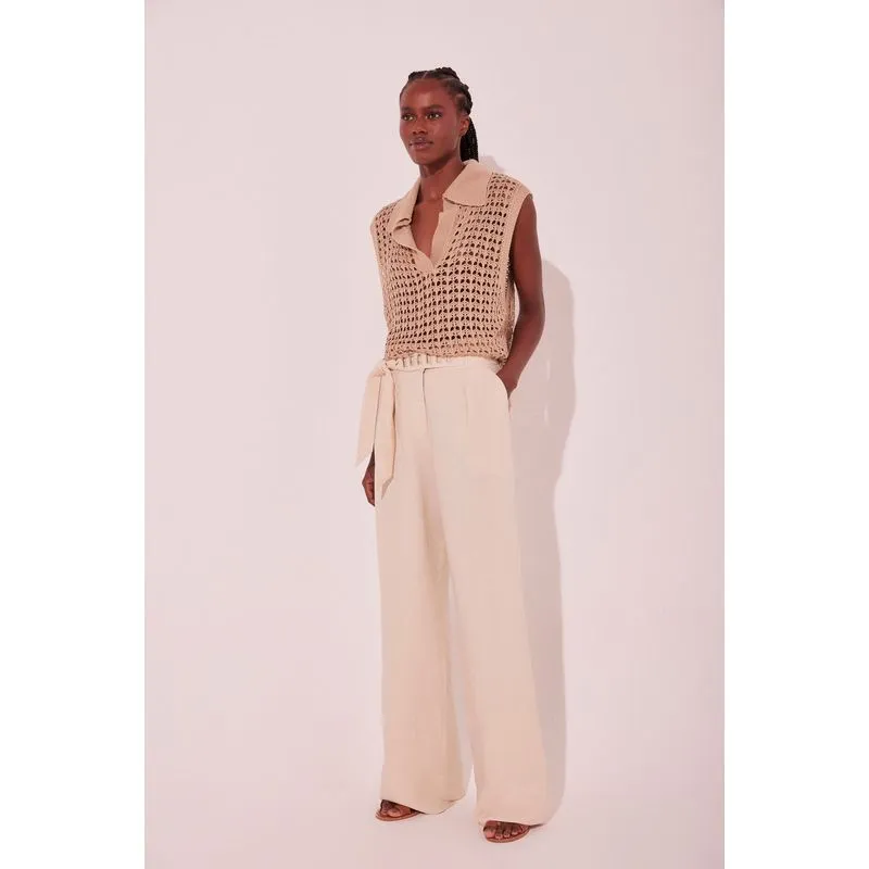 Calça Pantalona Frutas Bege BEGE/BEIGE 36