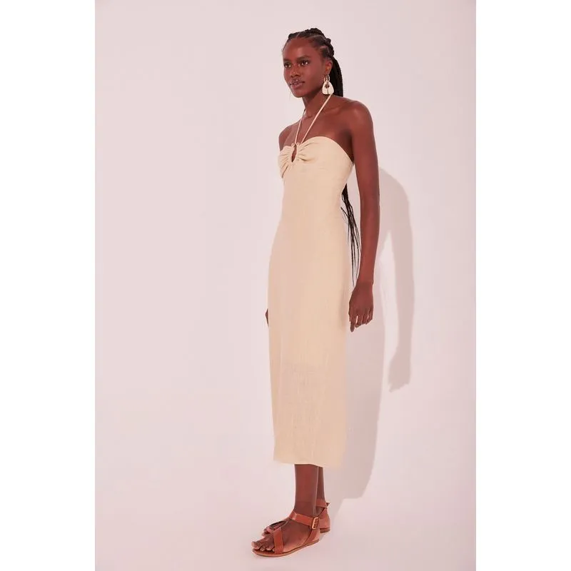 Vestido Midi Castanha Bege BEGE/BEIGE G/L