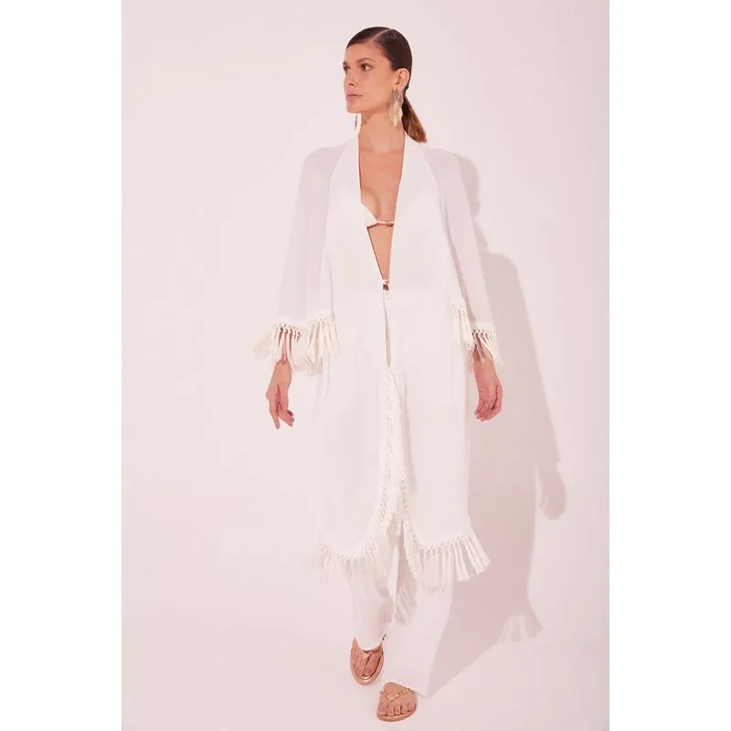 Capa Longa Coco Ralado Off White OFF WHITE/OFF WHITE U/ONE SI