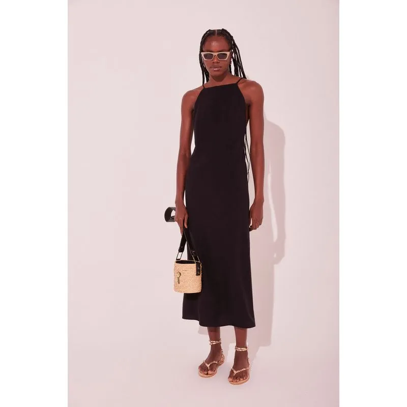 Vestido Midi Praia Preto PRETO/BLACK M/M