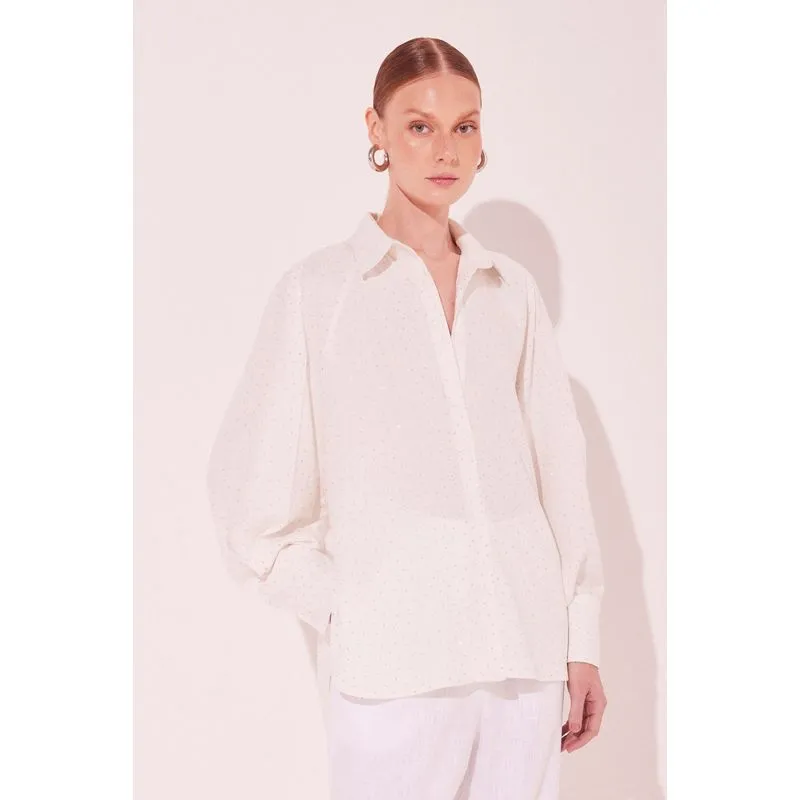 Camisa Manga Longa Brilho Off White OFF WHITE/OFF WHITE PP/XS