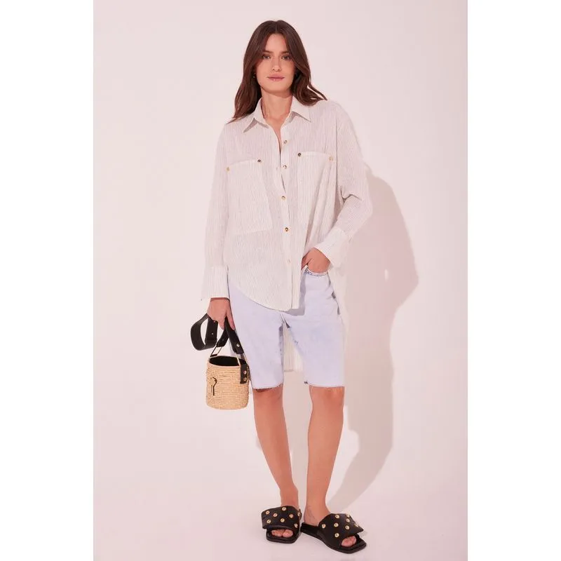 Camisa Manga Longa Risca Off White OFF WHITE/OFF WHITE GG/XL