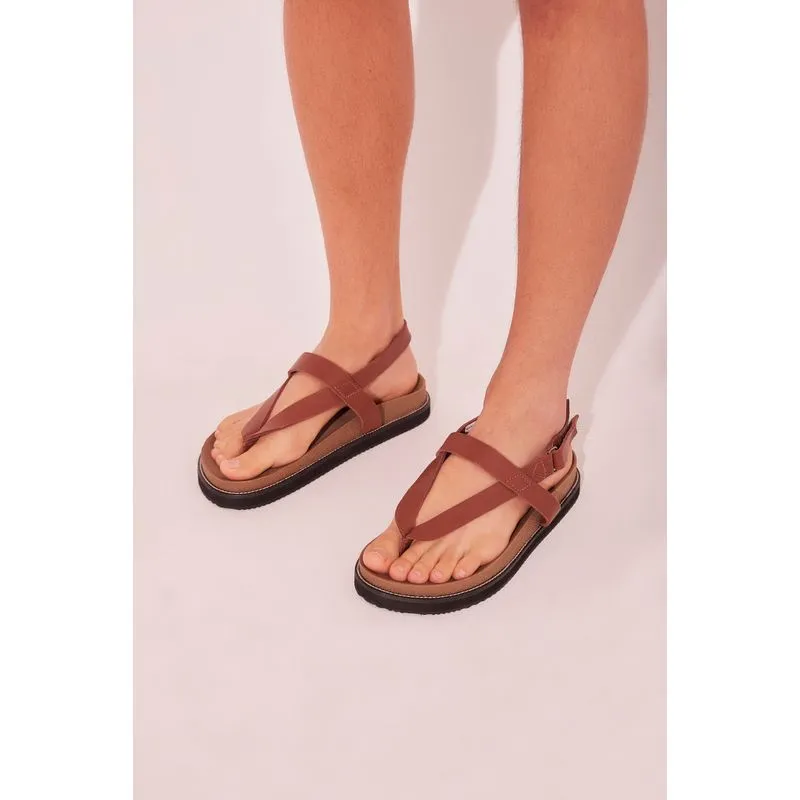 Chinelo Tiras Acessórios Rústicos MARROM/BROWN 35/36