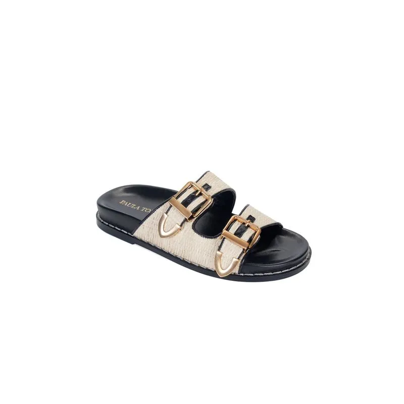 Sandália Rasteira Jeri Saturno PRETO/BLACK 35