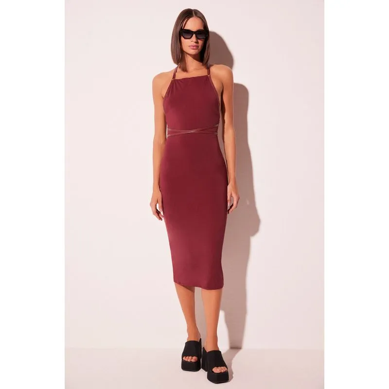 Vestido Midi Hibísco VERMELHO/RED M/M