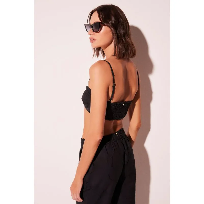 Top Cropped Jacquard Cashmere PRETO/BLACK G/L