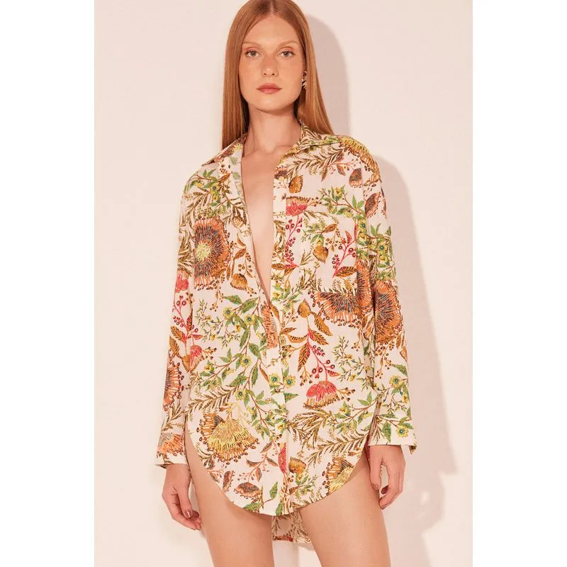 Camisa Manga Longa Floral Icaraí OFF WHITE/OFF WHITE GG/XL