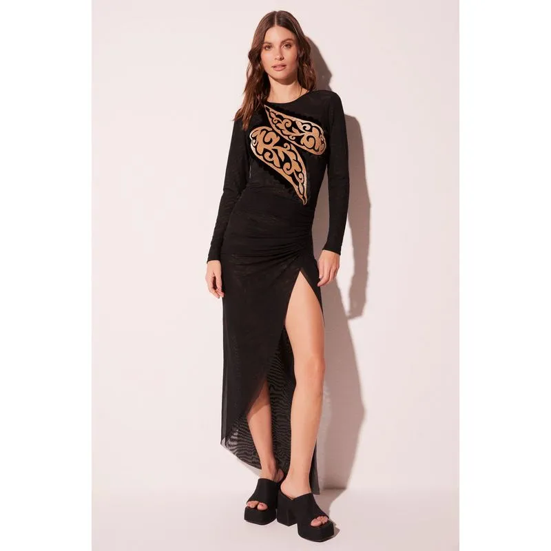 Saia Longa Curvas Preto PRETO/BLACK M/M