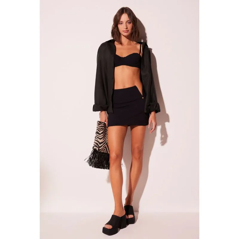 Saia Curta Croco PRETO/BLACK PP/XS