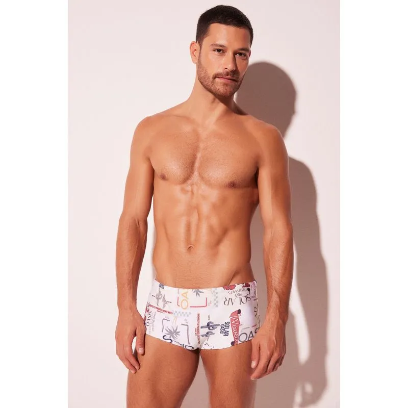 Sunga Larga Carimbos BEGE/BEIGE PP/XS