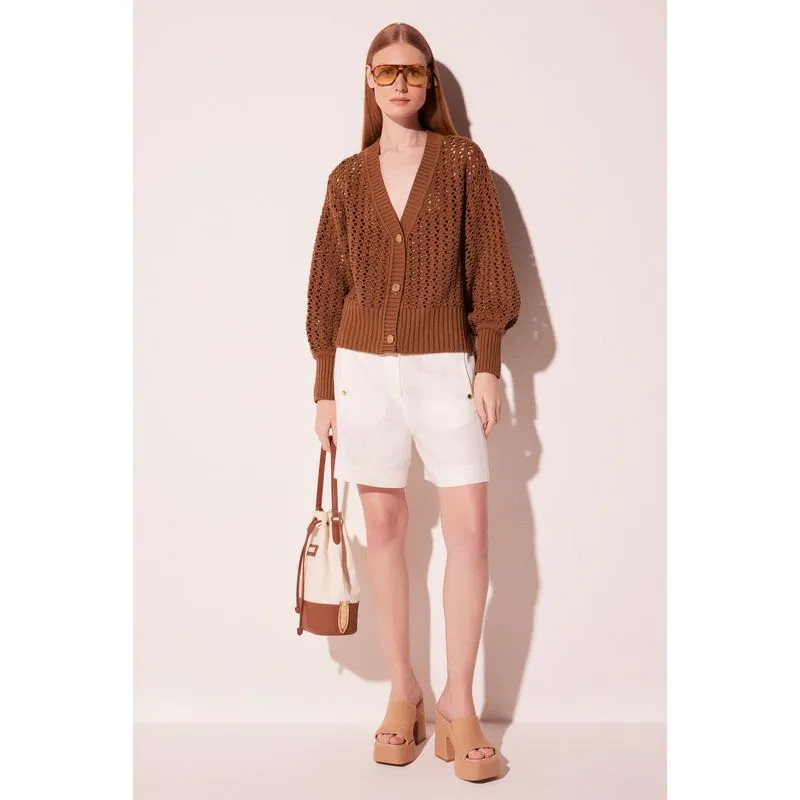 Cardigan Oversized Palma Marrom MARROM/BROWN M/M