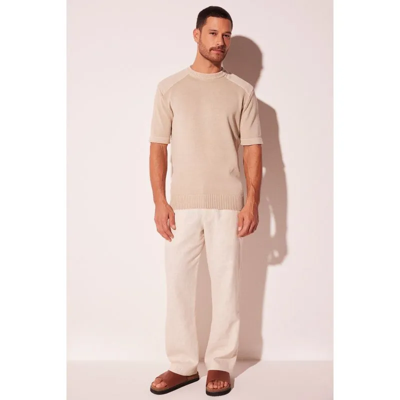 Camiseta Manga Curta Noz BEGE/BEIGE PP/XS