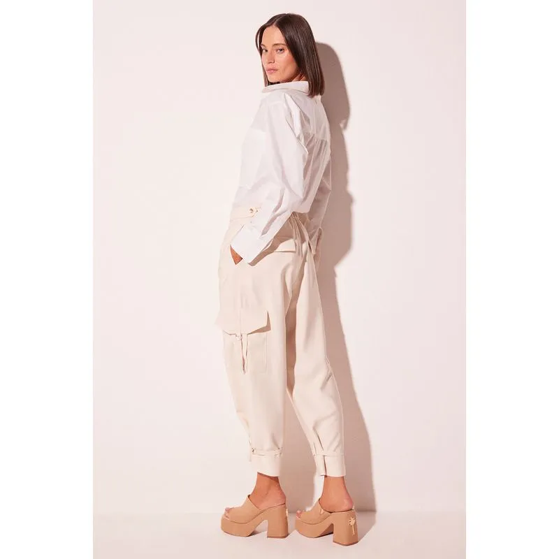 Calça Reta Sal Bege BEGE/BEIGE PP/XS