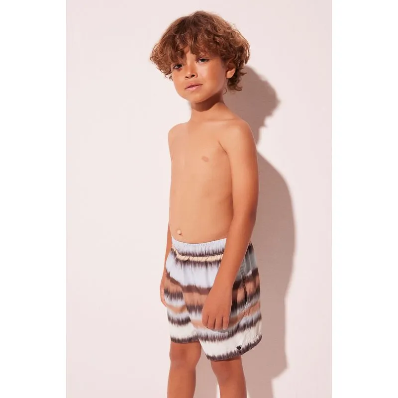 Short Infantil Praia Listrado Tie Dye AZUL/BLUE 8 A 9