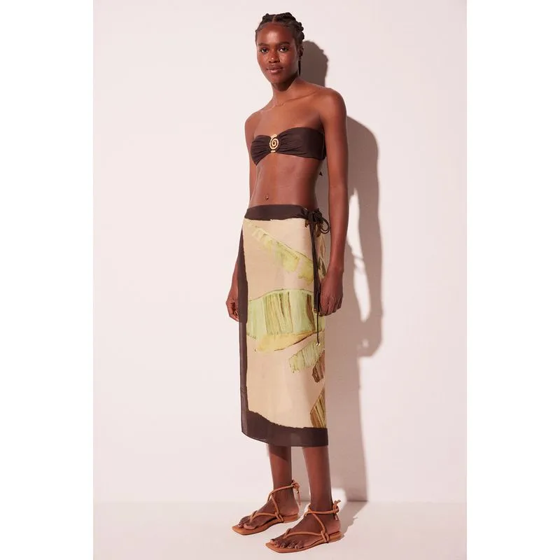 Saia Midi Sombra BEGE/BEIGE U/ONE SIZE