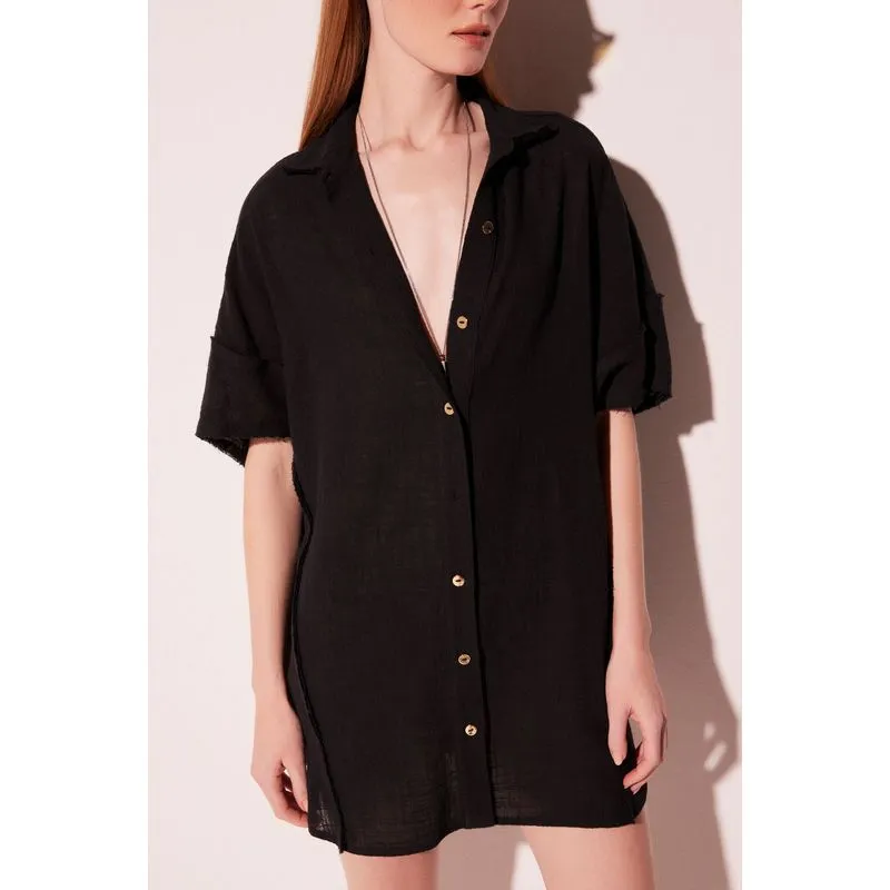 Chemise Curto Sereno Preto PRETO/BLACK PP/XS