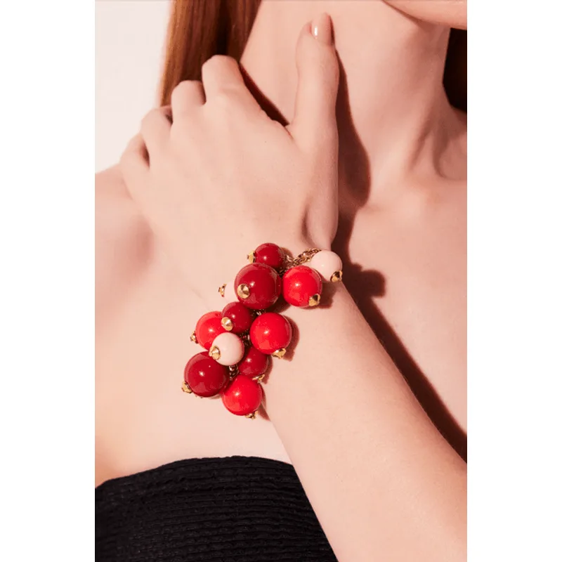 Pulseira de Resina Acessórios Sementes VERMELHO/RED U/ONE SIZE
